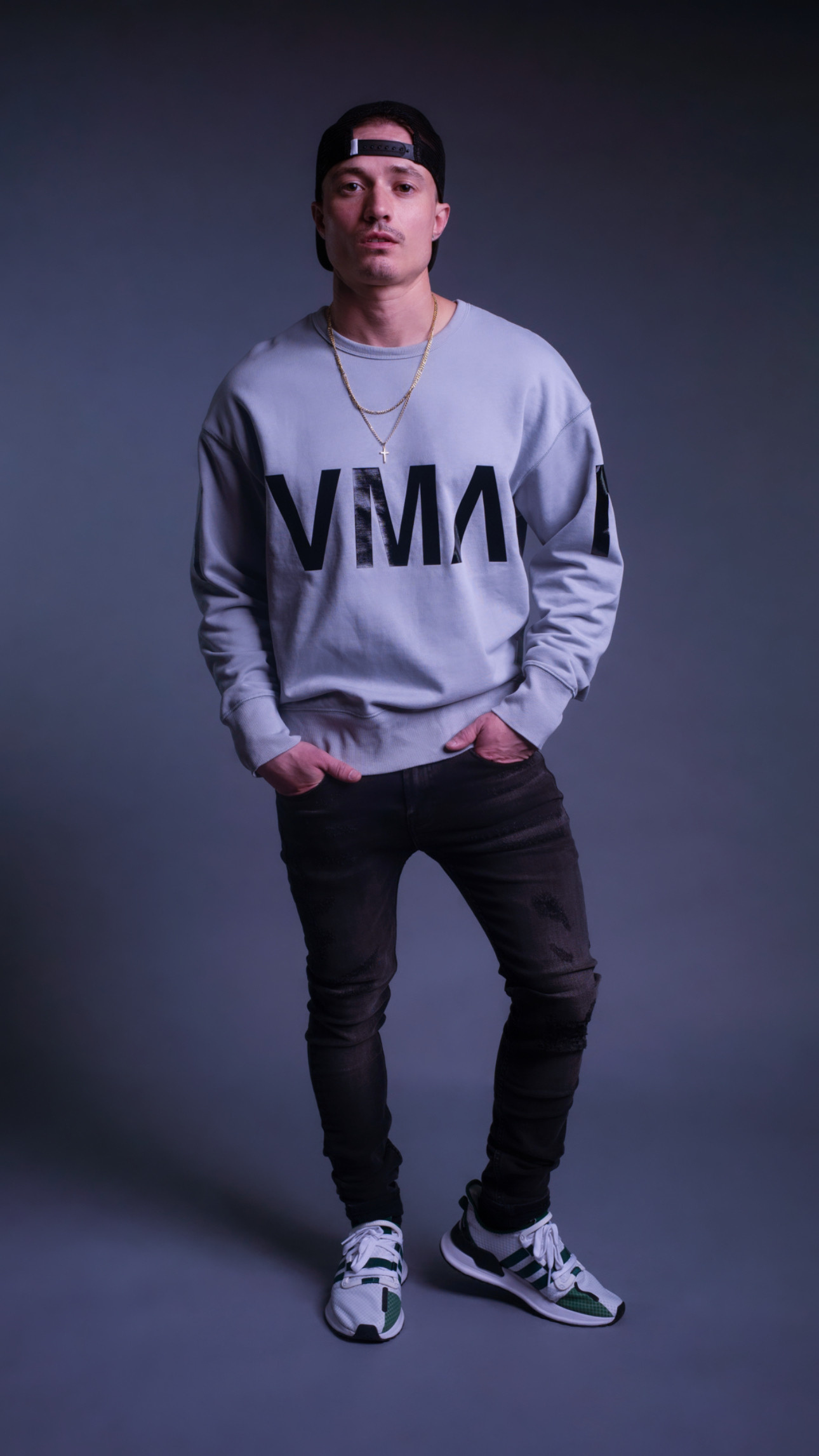 Full-length studio portrait of Leon Budrow